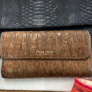 Miu Miu Matelassé Soft Lamb Skin Wallet